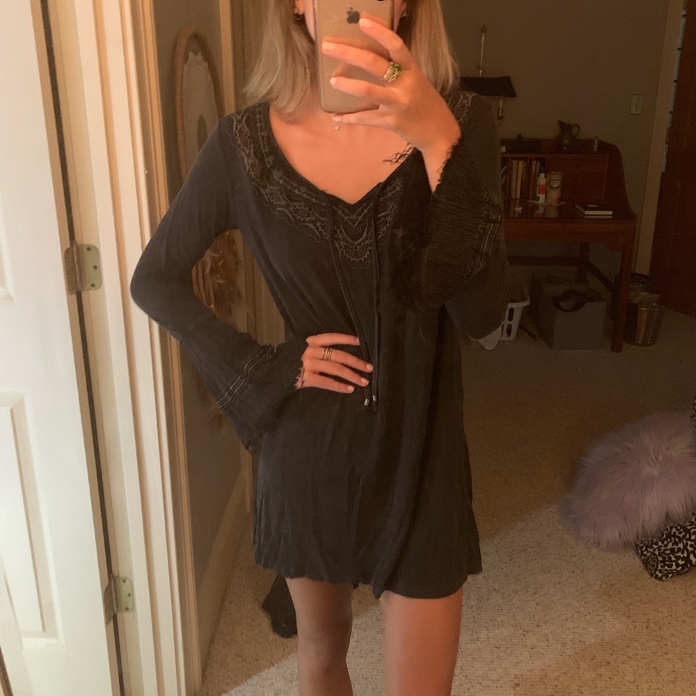 Grey boho dress